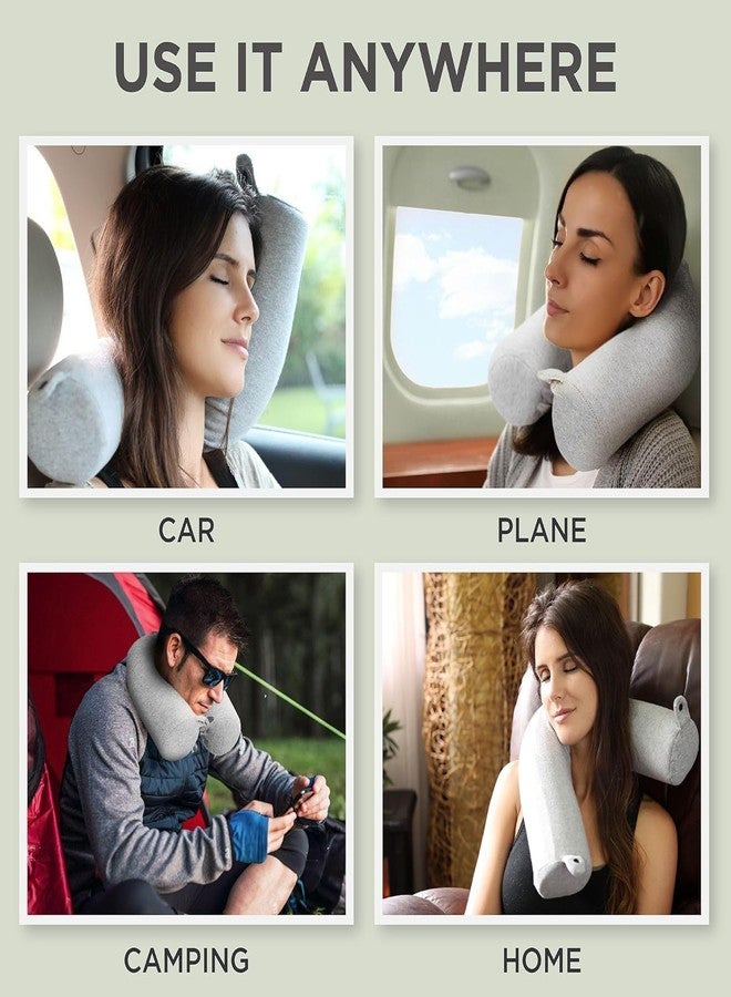 Zipron Twist Memory Foam Travel Pillow for Airplanes - Travel Neck Pillow for Sleeping - Airplane Pillow for Neck Support, Chin, Lumbar and Leg - Adjustable, Bendable Neck Roll Pillow - Image 5